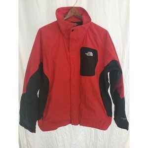 The North Face HyVent Shell Jacket Red Black Hooded Mens XL Coat